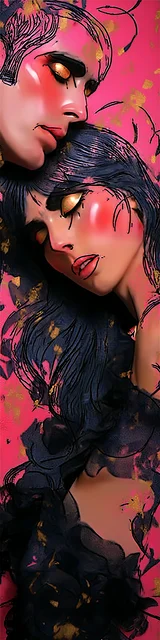 Free dark romance bookmark featuring a couple leaning into each other